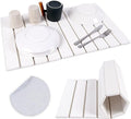 Large Stone Dish Drying Mats for Kitchen Counter 23x15in. Diatomaceous Earth Water Absorbing Mat White
