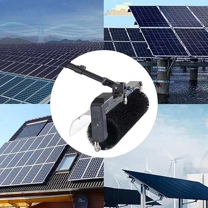 3.5m/5.5m/7.5m Adjustable Window Glass Cleaning Tool Electric Solar Panel Cleaner with Extendable Aluminum Pole7.5M