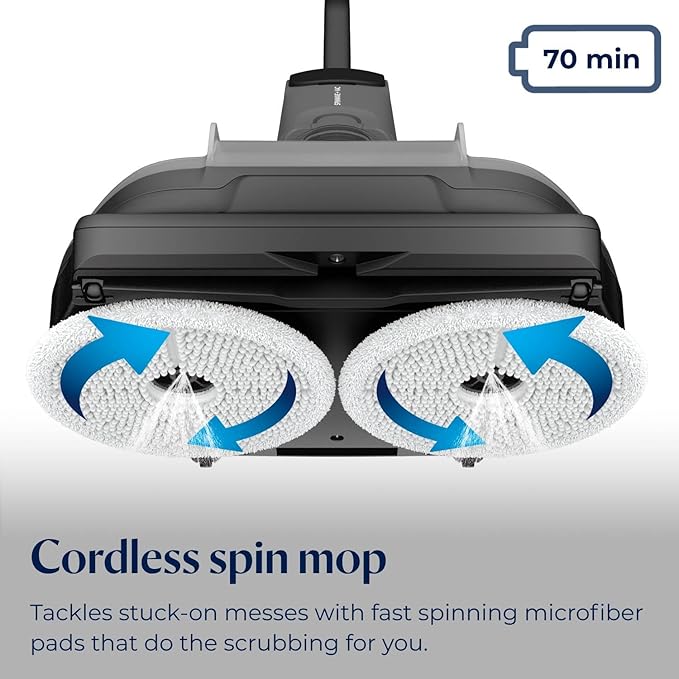 Bissell® SpinWave® + Vac Cordless Hard Floor Spin Mop + Vacuum Lay-Flat Multi-Use Cleaning Hard Floor Sanitize Formula Included