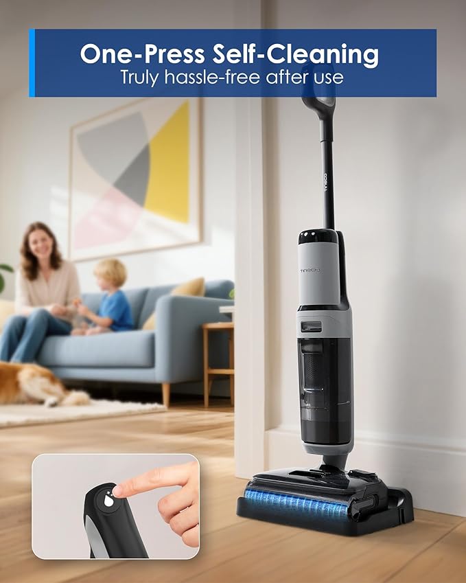Tineco Floor ONE i5 Stretch Wet Dry Vacuum Cleaner Vacuum &amp Mop in One Step 20kpa Powerful Suction 180° Lay-Flat Design Anti-Tangle Design Dual-Sided Edge Cleaning Up to 30* Minutes Runtime