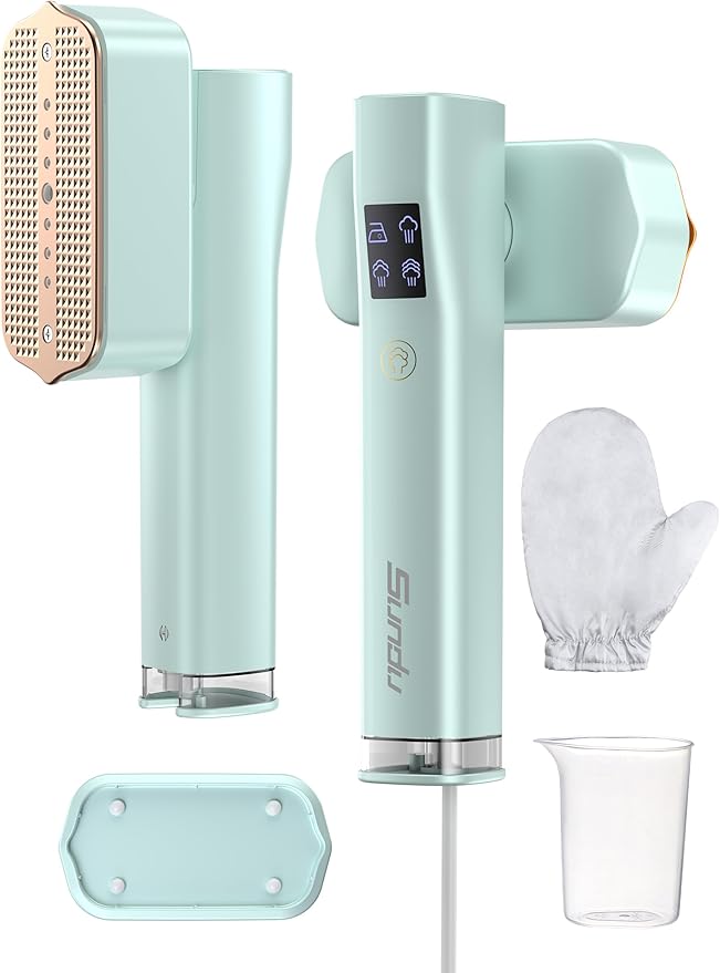 Steamer for ClothesSundu Portable 2-in-1 Travel Steamer&ampIron15s Fast Heat-up100ml Water TankIroning Gloves25 Min Powerful Continuous Steam1200W&amp4 Modes Light Steam Iron for Travel&ampHo