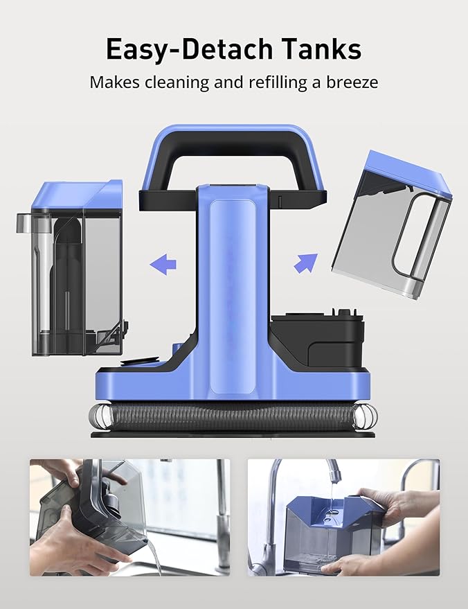 Carpet Cleaner Machines18KPA Upholstery Cleaner Machine with 2 Cleaning Tools Dual Large Tanks Portable Lightweight Spot Cleaner Machine for Pet Stains Carpet Stairs Couch Car Seats