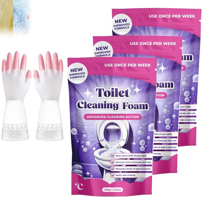 Upgrade Toilet Bowl Cleaner for Sparkling Clean Touch Free Foaming Cleaning Powder (3pcs)