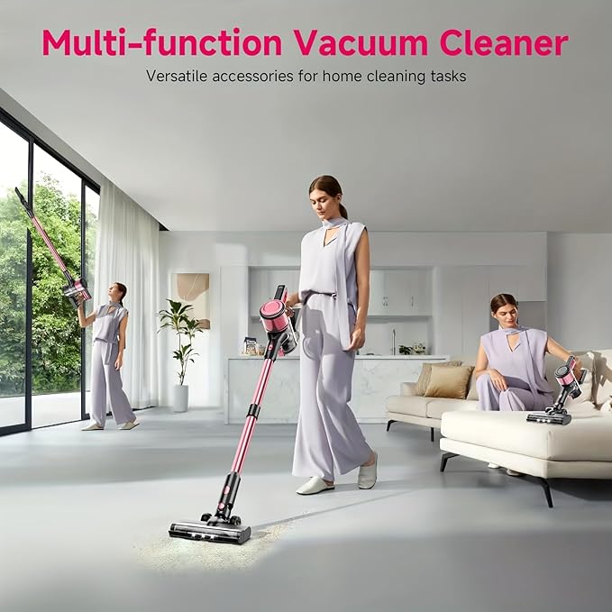 KIKETECH Cordless Vacuum Cleaner Stick Vacuum Cleaners for Home 45kpa Lightweight Vacuum for Pet Hair/Carpet/FloorN506
