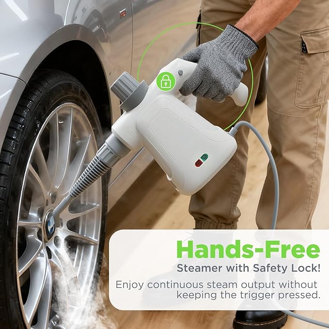 Handheld Steam Cleaner 230°F High-Temperature Steam Cleaner for All Surfaces With 12pcs Accessories for Cleaning Home Car and Grout