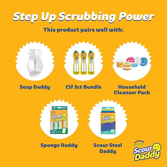 Scrub Daddy Scour Daddy XL - Large Heavy Duty Sponge &amp Non Scratch Scouring Pad - 18 Pack of Bulk Sponges &amp Commercial Cleaning Supplies - Durable &amp Odor Resistant (18 Count)
