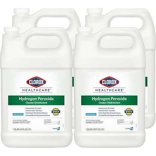 Clorox Healthcare Hydrogen Peroxide Cleaner Disinfectant Refill Bleach Free 128 Fluid Ounces Pack of 4 (Package May Vary)