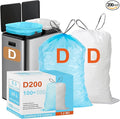 Code D200 Count Compatible with simpIehuman Code D Heavy Duty Trash Bags 5.5 Gallon Garbage Can Liners Reinforced Drawstring Trash Bags 100 Blue &amp 100 White 200 TOTAL GRAND SAVE!