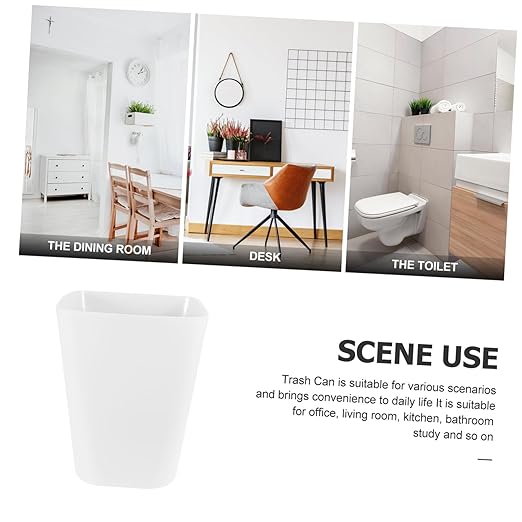 Large Opening Plastic Trash Can for Bedroom and Office Square Wastebasket with Thickened Material Simple Design Storage Bucket for Living Space and Hospitality Use