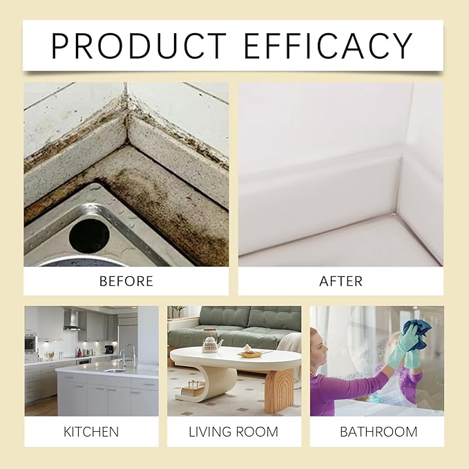 Multi-Purpose Cleaner For Kitchen Bathroom &amp Tiles - Removes Stains Grease - Gentle Formula Easy To Use(2PCS)