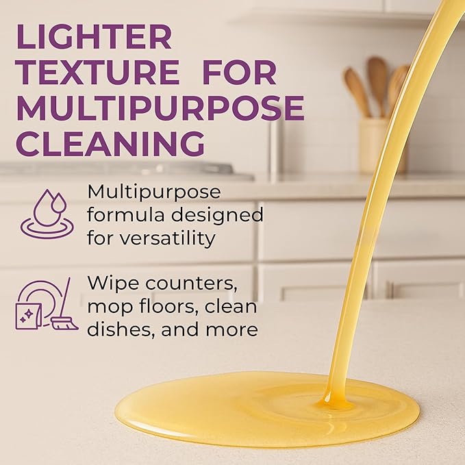 Dr. Jacobs Naturals Pure Castile Soap 64 oz Value Size - Lavender - Made in USA - All-in-One Plant-Based Multipurpose Cleaner for Floors Counters Dishes &amp Laundry Gentle on Skin Biodegradable