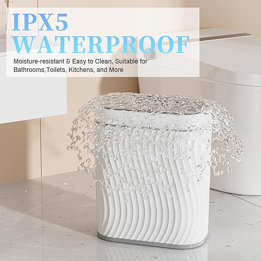 steo spce Automatic Motion Sensor Bathroom Small Trash Can with Lid 2.6 Gallon Touchless Slim Garbage Can Smart Waterproof Trash Bin for Bedroom Restroom Living Room Office