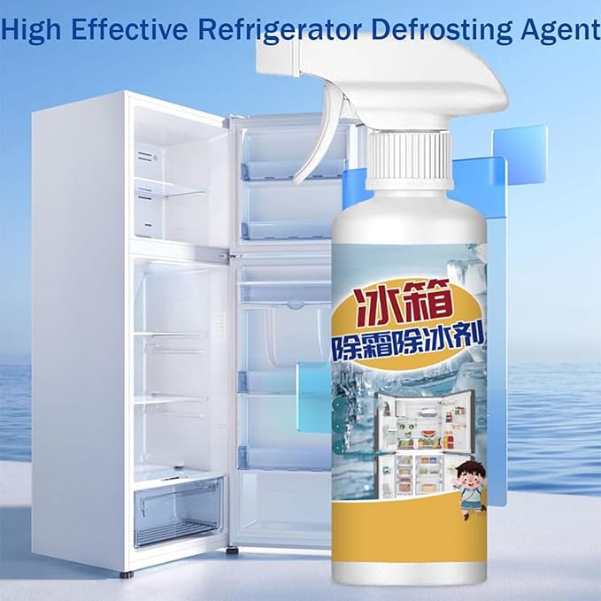 High Effective Refrigerator Defrosting Agent Defrosting Spray for Fridge Freezer 9.87 Oz - Efficiently Fast Removes Ice Refrigerator Cleaning Defrost Spray for Cleaning Inside (2)