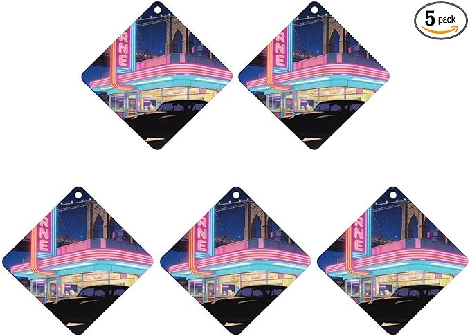5PCS Car Air Freshener Hanging Personalized Double Sided Vintage Cars Car Fresheners Long Lasting New Cars Scents Cute Automotive Freshies for Closets Drawers (tea)