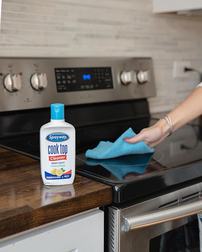 Sprayway Cook Top Cleaner 8oz Pack of 12 | Removes Grease Grime &amp Stubborn Stains | Streak-Free Shine Safe for Glass &amp Ceramic Cooktops | Easy-to-Use Formula