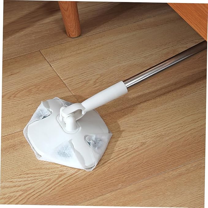 Rotatable Dust Mop Triangular Design No Wash Microfiber Cleaning Pads Household Cleaning Tool for Easy Dust Removal on Hardwood and Tile Floors