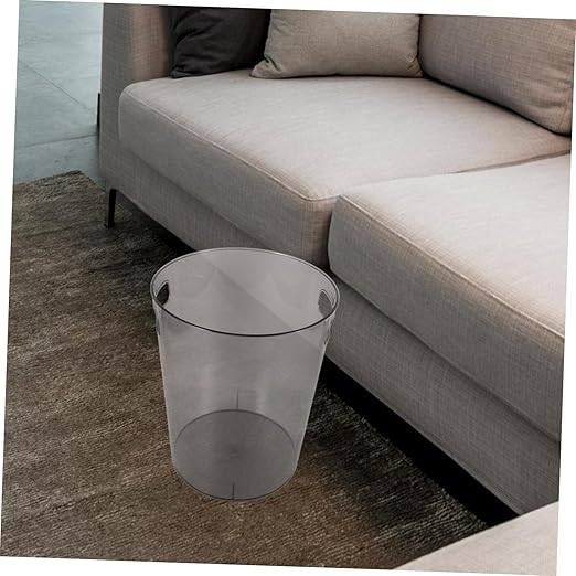 Compact Round Trash Can Handle Stylish Plastic Wastebasket for Home Office Bedroom Kitchen and College Dorm for Recycling and Waste