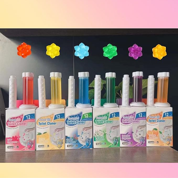 Flower Toilet Gel Stamp - Toilet Scent Fresheners 56/84 Flowers Toilets Cleaner Gel Stamp Toilets Stain Removal Cleaning Air Freshener 6 Scents Bathroom Deodorizer for Urinals Sinks (A5)