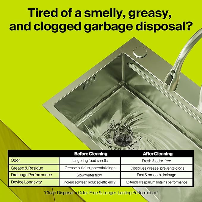 Garbage Disposal Cleaner and Deodorizer Tablets 24 Pack Foaming Kitchen Sink Drain Cleaner Peach Scent Helps Maintain a Clean Disposal