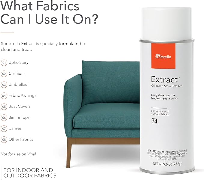 Sunbrella Extract (9.6 oz) + Restore (32 fl oz) Bundle | Extract Oil Stain Remover Fabric Cleaner with Restore Fabric Protector Spray &amp Water Repellent