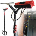 Telescopic Water Fed Pole Brush Water Fed Pole Kit with Squeegee Window Cleaning Brush Pole Extendable Cleaner Conservatory Roof Cleaning Photovoltaic and Solar Panels36FT/10.8M