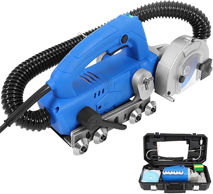 Electric Grout Removal Tool + Tile Seam Cleaner + 1200w 9000rpm Diamond Blade + Dust-Free Grout Cleaning &amp Removal + Ceramic Porcelain Floor Tile Repair D
