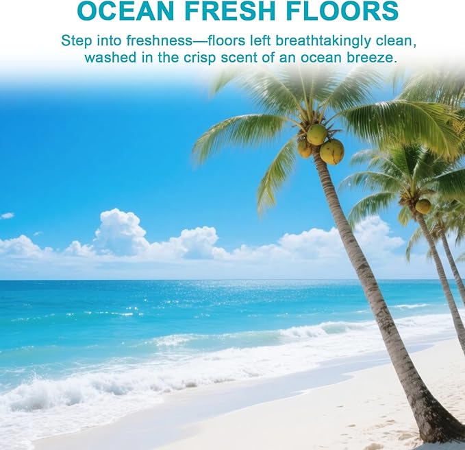 200X Concentrated Floor Cleaning Solution for All Robot Vacuum and Mop Wet Dry Vacuums Compatible with Eufy Roborock Roomba Tineco Bissell Shark 29.76 fl oz Makes 47 Gallon Cleaner(Ocean Scent)