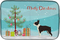 Caroline's Treasures CK3525DDM Boston Terrier Christmas Tree Dish Drying Mat Absorbent Dish Drying Mat Pad for Kitchen Counter Dish Drainer Mat for Countertop 14 x 21 Multicolor