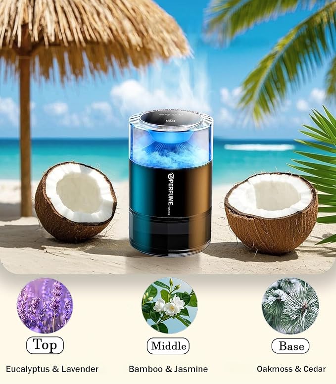 Smart Car Perfume Air Freshener with Azure Ocean Scent Aromatherapy Air Freshener Refreshing and Ocean Breeze Fragrance for Car