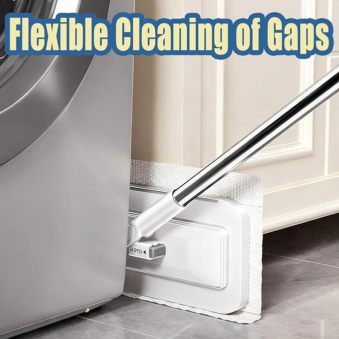 Disposable Dust Mop with Reusable Cloths mop desechable para el polvo con PañOs Reutilizables 39in Long Handle Retractable Gap Dust Cleaner with Locking Head for Clean (Mini Mop + 10 Cloths)