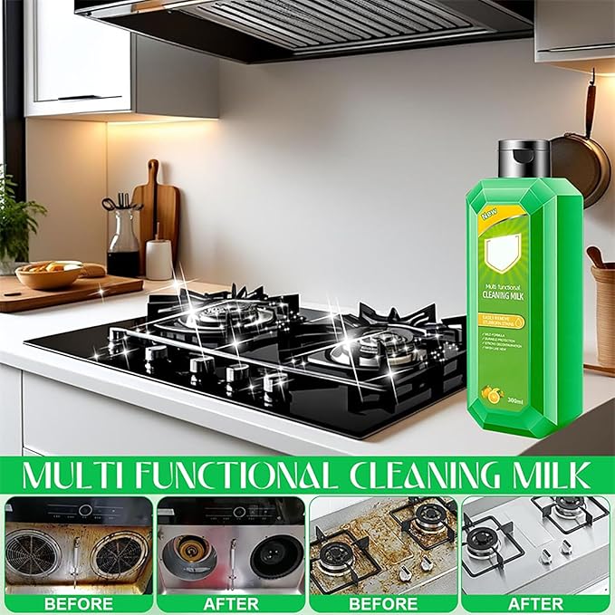 Cleaning Milk House Cleaner - Powerful Multifunctional Concentrated Cleansing Lotion Cleansing Milk Heavy Oil Stain Cleaner Clean up Kitchen Oil Stains Kitchen Cleaning Supplies (3PCS)