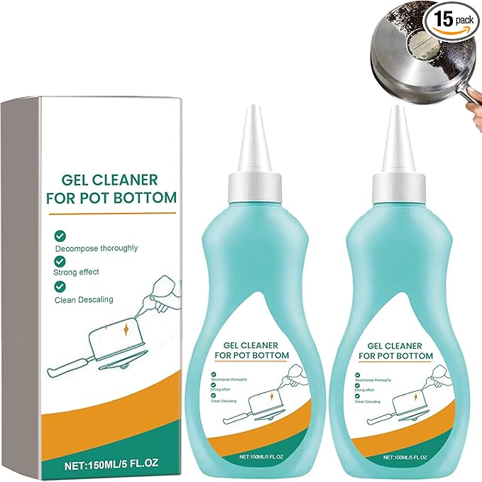 Cookware Bottom Gel Cleaner Gel Cleaner for Pot Bottom Pot Base Black Scale Cleaning Gels Cleaning Gels for Black Pots Base Stainless Steel Cookware Cleaners (2pcs)