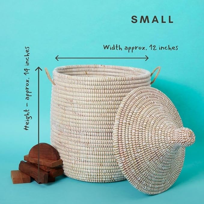 Wicker Basket for Storage White 12 Inch Wide 14 Inch Tall