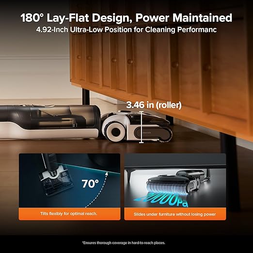 roborock F25 ALT Vacuum Mop Wet Dry Vacuum Cleaner Cordless Hard Floor Cleaner Machine with AI Assistant Wheels 180° Lie-Flat 194°F Hot Air Flash Drying &amp Self Cleaning Electric Mop