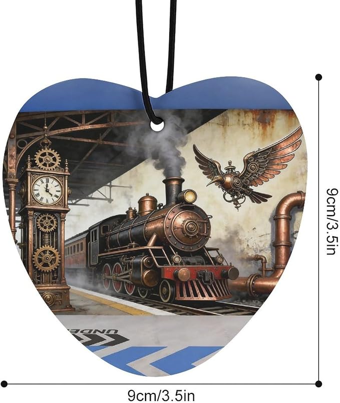 5PCS Car Air Freshener Hanging Personalized Double Sided Steampunk Express Car Fresheners Long Lasting New Cars Scents Cute Automotive Freshies for Closets Drawers (tea)