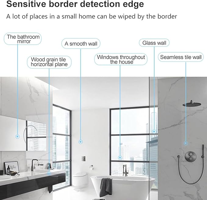 Window Cleaning Robot Square Window Cleaner with Automatic Water Spray 2500PA Suction Power Automatic Window Cleaning Robot for Window Glass Door Mirror Marble wall
