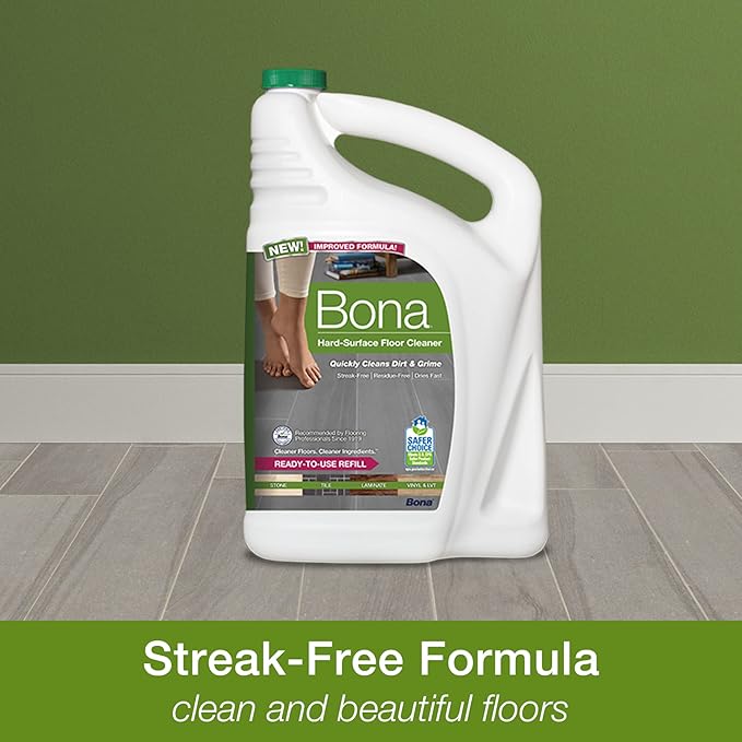 Bona Hard-Surface Floor Cleaner Refill for Stone Tile Laminate and Vinyl LVT/LVP 4 pack