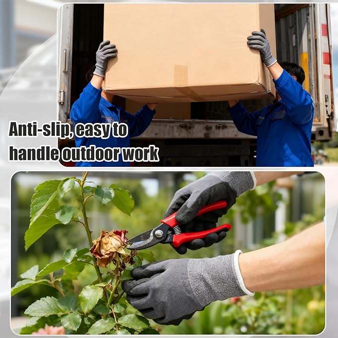 100 Pairs Warehouse Gloves Bulk Safety Work Microfoam Nitrile Coated Seamless Knit Nylon Glove for Men(XL)