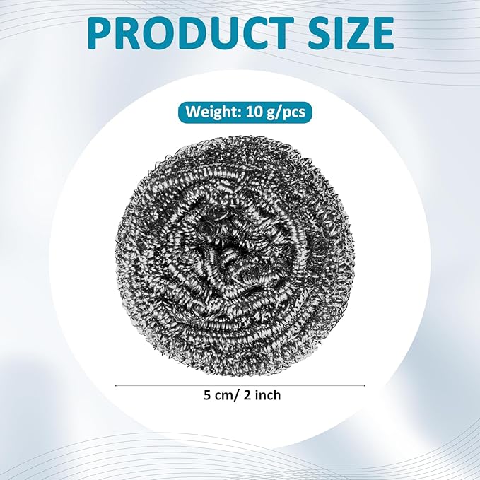 300 Pcs Stainless Steel Wool Scrubber Bulk Steel Wool Sponges Pack Metal Dishwashing Wire Scouring Pads Heavy Duty Clean Dish Pot Pan and Oven for Cleaning Kitchen Bathrooms and More