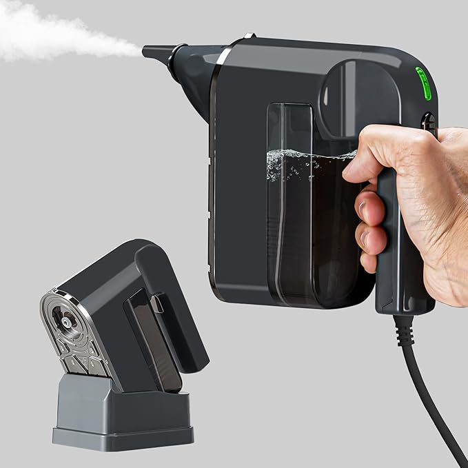 Spurgehom Handheld Steam Cleaner 25S Quick Heating Portable Steamer with Visible Water Level15-Piece Accessory Set Fast Heating for Car Carpet Upholstery Couch Tile Windows Cleaning