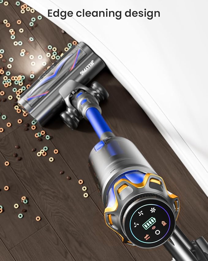 Cordless Vacuum Cleaner Upgraded 650W 55KPA 70Mins Cordless Stick Vacuum Cleaner with Self-Standing and Touch Screen Anti-tangle Wireless Vacumm Vacuum Cleaners for Home/Pet Hair/Carpets/Floors