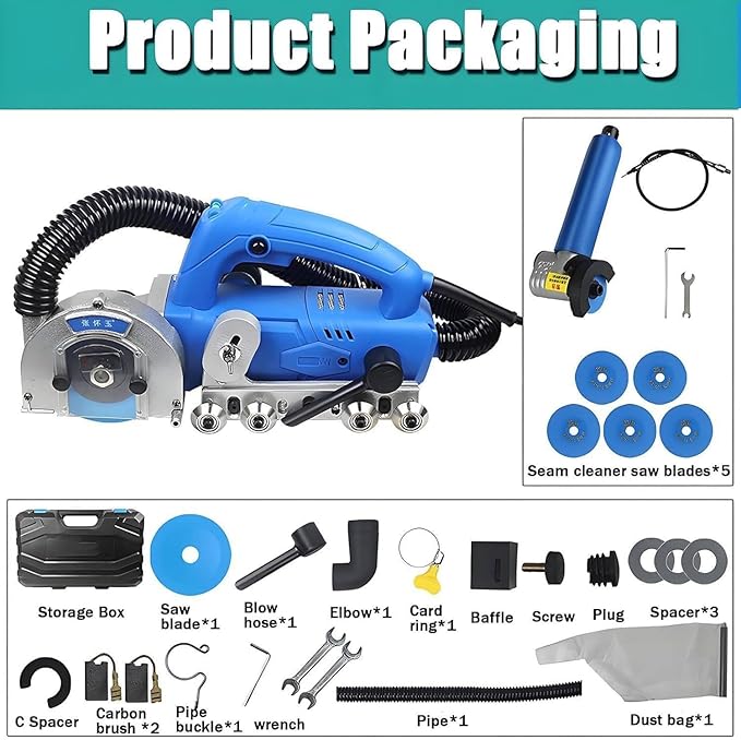 1200W Electric Joint Removal Machine - 9000 RPM Tile Floor Seam Opener &amp Cleaner Automatic Rebound Tool for Grout Shower Bathtub &amp Tile Floor Cleaning