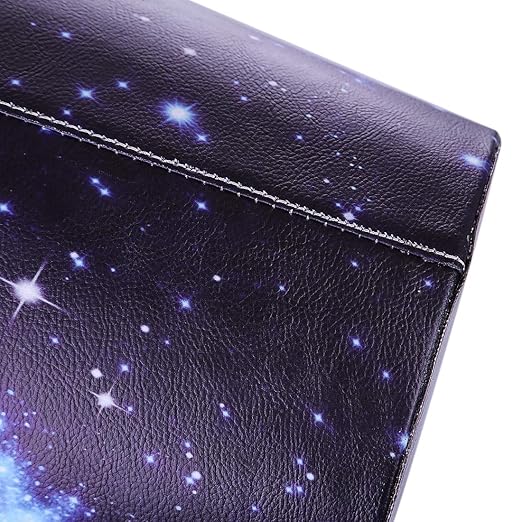 Leather Trash Can Decorative Waste Basket 10L Capacity Small Waste Paper Basket Waterproof Garbage Can for Bathroom Bedroom Office Kitchen and Living Room - Starry Sky