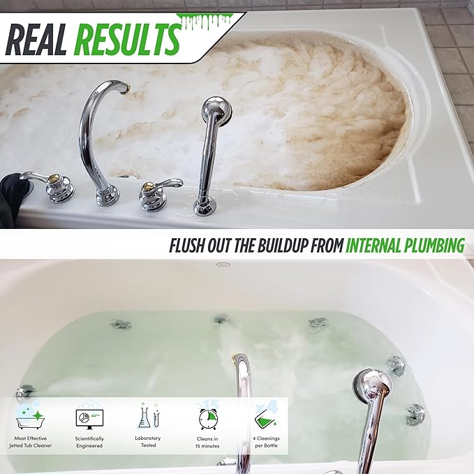 Oh Yuk Jetted Bathtub Cleaner for Jet Tubs Whirlpools The Most Effective Jetted Tub Cleaner Septic Safe | Two 16 Ounce Bottles!