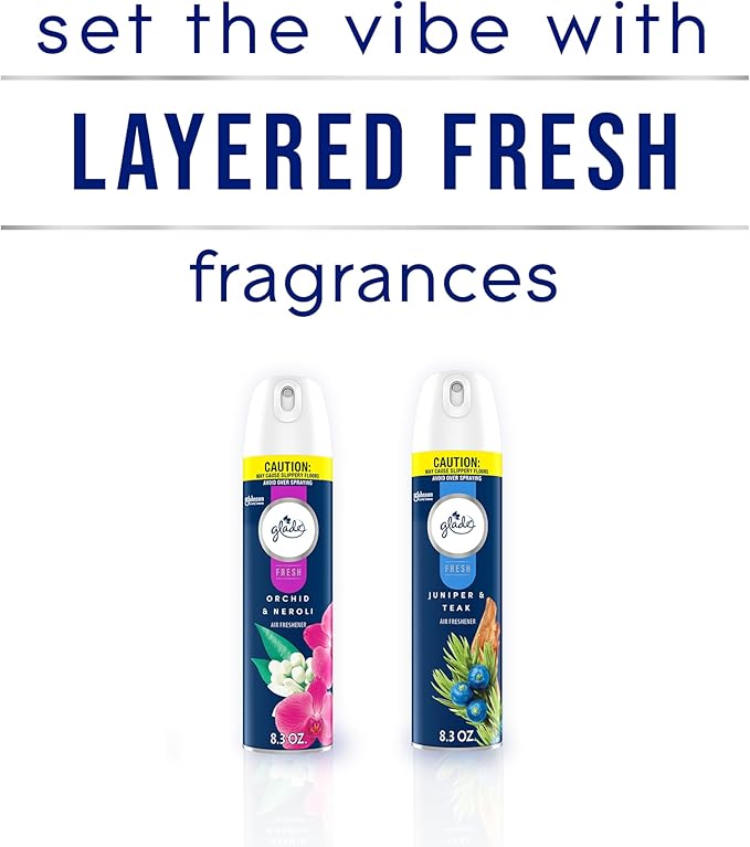 Glade Air Freshener Room Spray Juniper &amp Teak Fresh Collection 8.3 oz 6 Count