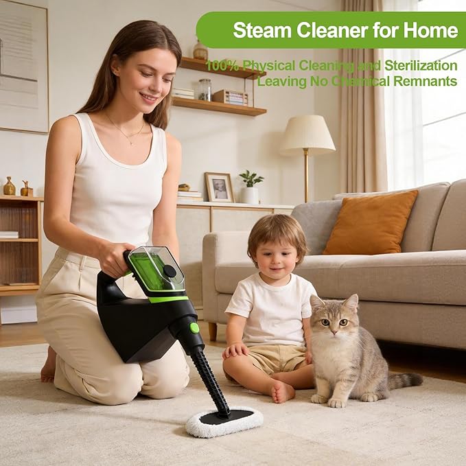 Handheld Steam Cleaner for Home 10s Fast Heat Up Steamer 1500W Portable Steam Cleaning with Dual Safety Lock.400ml Large Water Tank for Bathroom Toilet Kitchen Grout Window Car