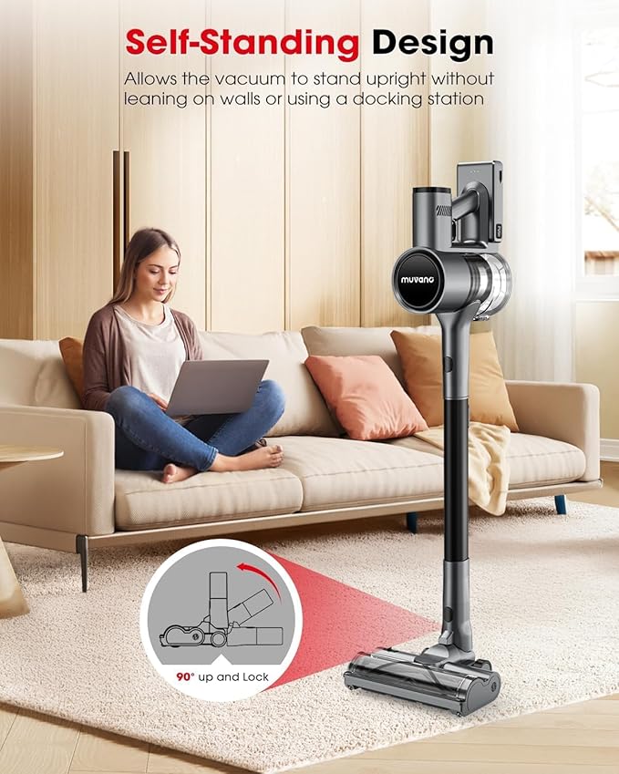 Cordless Vacuum Cleaners for Home G26 Vacuum Cleaner 45KPA Powerful Suction Up to 60 Minutes Tangle-Resistant Rechargeable Stick Vac with Wall Mount for Pet Hair Hardwood Floors