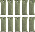 10PCS Activated Bamboo Charcoal Air Purifying Bag Air Freshener Bag Moisture Absorber for Refrigerator Home Car Green
