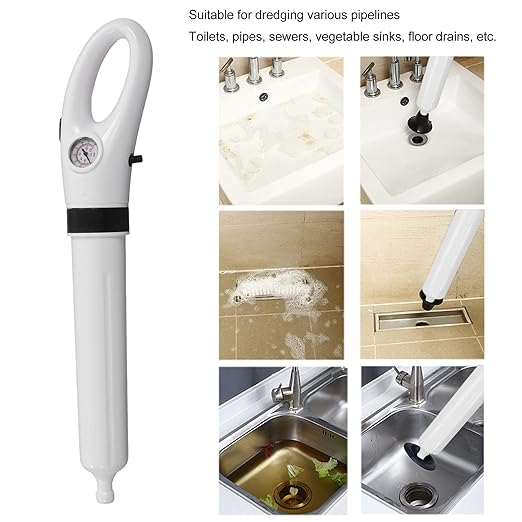 High Pressure Pneumatic Drain Unblocker Manual Cleaner for Toilets and Sinks – Effective and Efficient Dredging Equipment Suitable for Various Pipelines