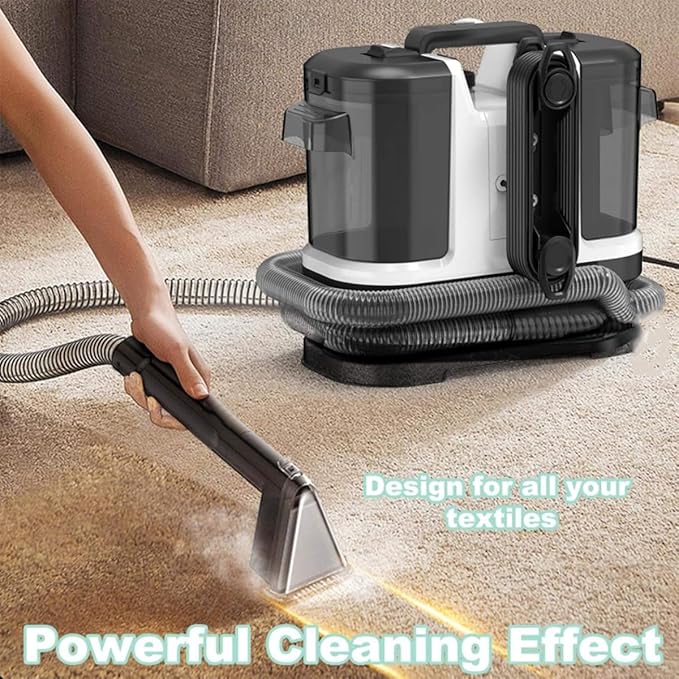 Portable Carpet and Upholstery Deep Cleaner12Kpa Power Suction with Versatile Tools for Pets Area Rugs and Couches